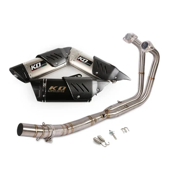 Slip On Motorcycle Exhaust Front Link Tube And 51mm Tail Pipe Stainlesss Steel For Kawasaki Ninja400 250 2017-2021