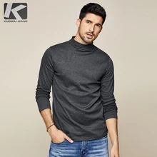 KUEGOU Осенняя хлопковая Простая белая футболка мужская футболка брендовая футболка с длинным рукавом модная одежда плюс размер Топ 803