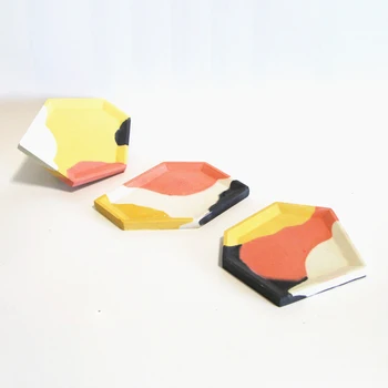 

Concrete tray silicone mold geometry design Suitable for making cement Clay Gypsum Gypsum Pot base Candle storage tray mold