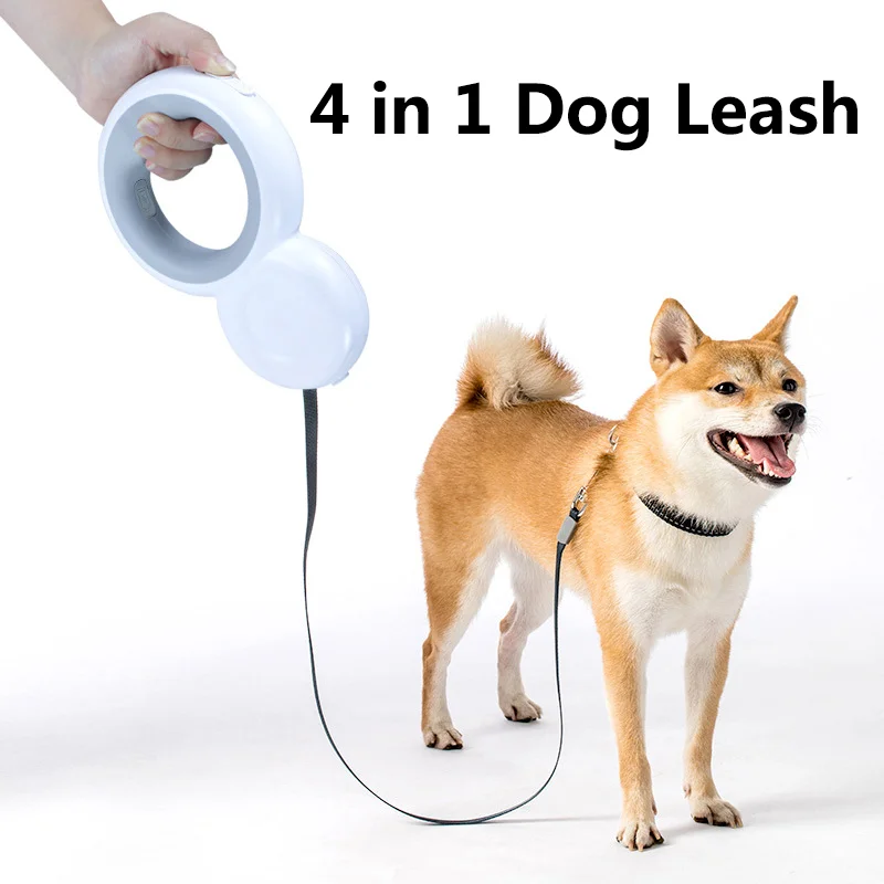 4 in1 Led Lights Retractable Dogs Leash Automatic Extending Leash Pet