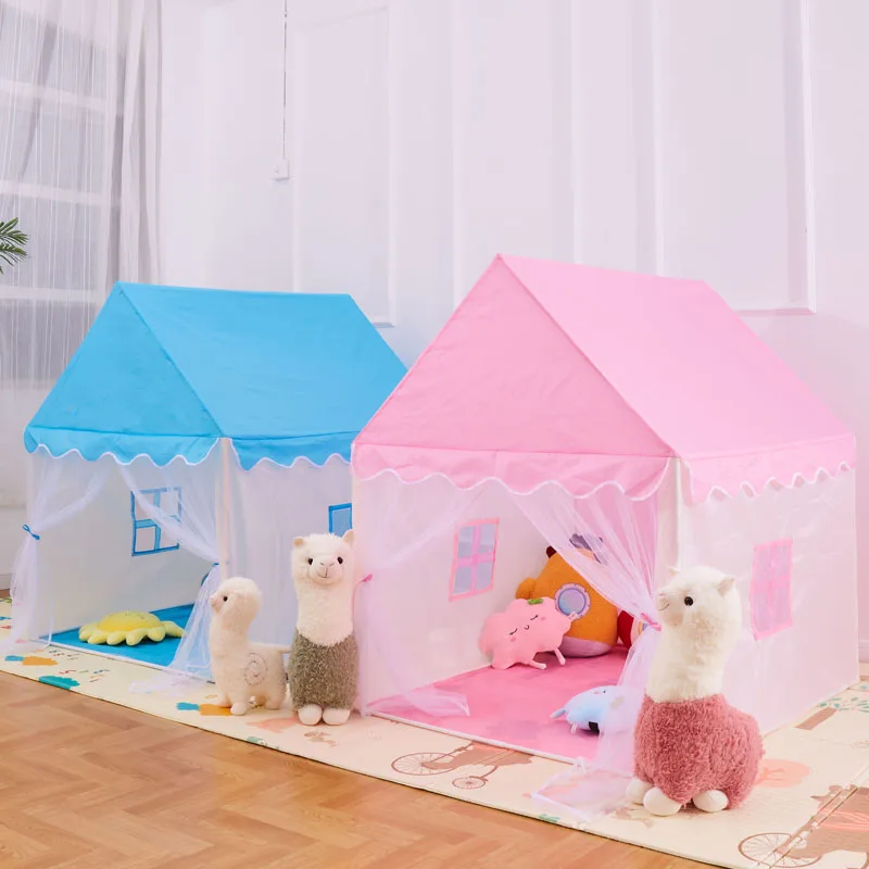 

Children's Play Tent Princess House Big House Portable Children's Teepee Tents Anti-mosquito Tassel Screen Window Play Castle