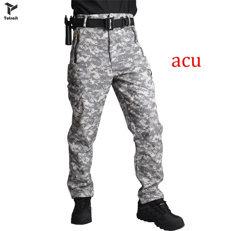 ACU TOtrait Софтшелл охотничьи спортивные штаны камуфляжные военные армейские штаны уличные походные брюки - Цвет: ACU