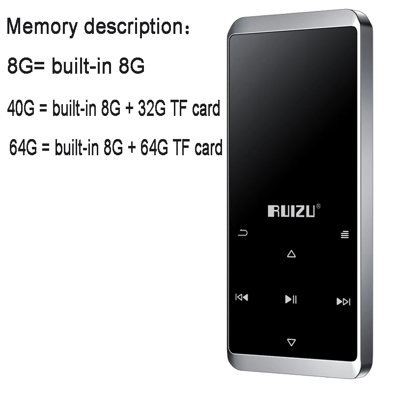 Оригинальный Bluetooth MP3 плеер Ruizu D02 Встроенные динамики с электронной книгой видео