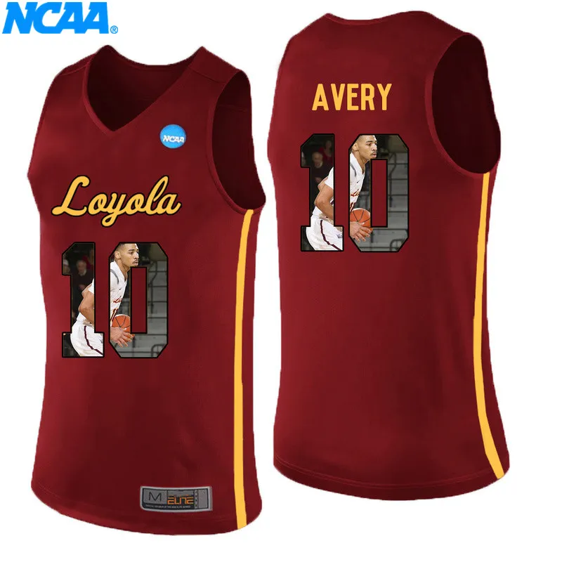 Новое поступление, высокое качество, Loyola(Chi) Ramblers SISTER JEAN#64 Avery#10, футболки для колледжа, ограниченная серия, майки, S-XXXL