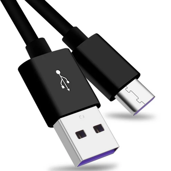 ACCEZZ usb type C кабель 5A для huawei P30 P20 mate 20 Pro Кабель для быстрой зарядки для Xiaomi Mi9 Mix 3 шнур для быстрой зарядки данных - Цвет: Черный