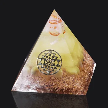 

Orgonite Pyramid sri yantra Yoga Energy Meditation Orgone Pyramid Resin Craft EMF Protection Crystal Pyramid Healing Reiki