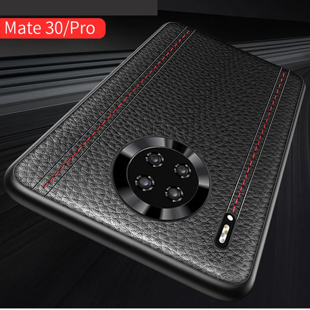Для huawei mate 30 Pro чехол Роскошный из натуральной кожи Винтажный чехол для телефона huawei mate 30 Мягкий силиконовый чехол бампер 360 Полное покрытие