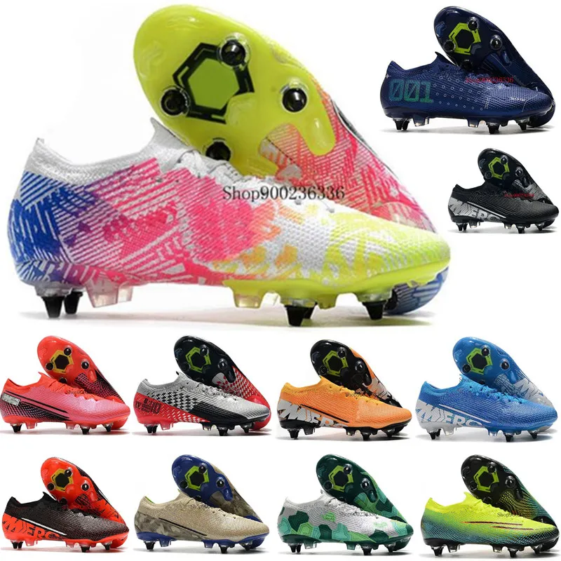 

2020 New Mens High Ankle Soccer shoes Vapors 13 Elite SG-PRO AC CR7 NJR TF Vison Football Boots Superfly Phantom Indoor Cleats