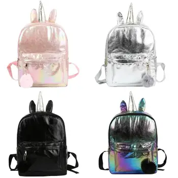

New Fashion Sequins Cartoon Women Backpack PU Leather Teenager Girls Shoulder School Bags Mini Mochila Leisure Travel Daypack