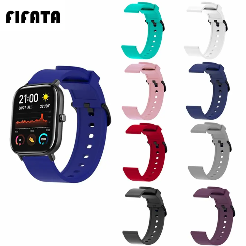 Силиконовый ремешок FIFATA 20 мм для часов Xiaomi Huami Amazfit GTS/Amazfit Bip Samsung Gear Sport/Active Smart Watch |