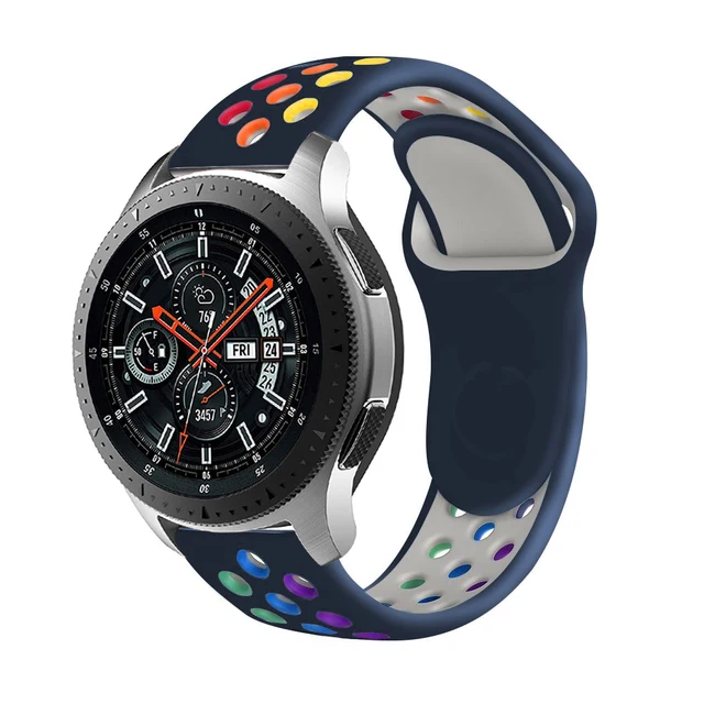 20mm/22mm Strap for Samsung Galaxy Watch 4/3/46mm/42mm/Active 2/Gear S3 Frontier Silicone Bracelet Huawei Watch GT/2/2e/Pro Band Midnight blue 6