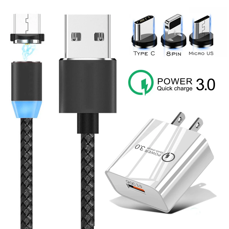 Быстрое зарядное устройство 3,0 USB для samsung Galaxy A50 A505 A505F A505DS Магнитный зарядный кабель для samsung SM-A505F
