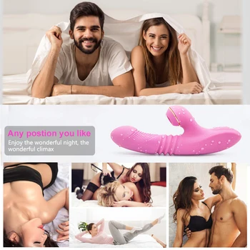 G Spot Rabbit Vibrator With Heating Thrusting Sucking Clitoral Dildo Vibrators Stimulator Dual Motor Waterproof Adult Sex Toys 3