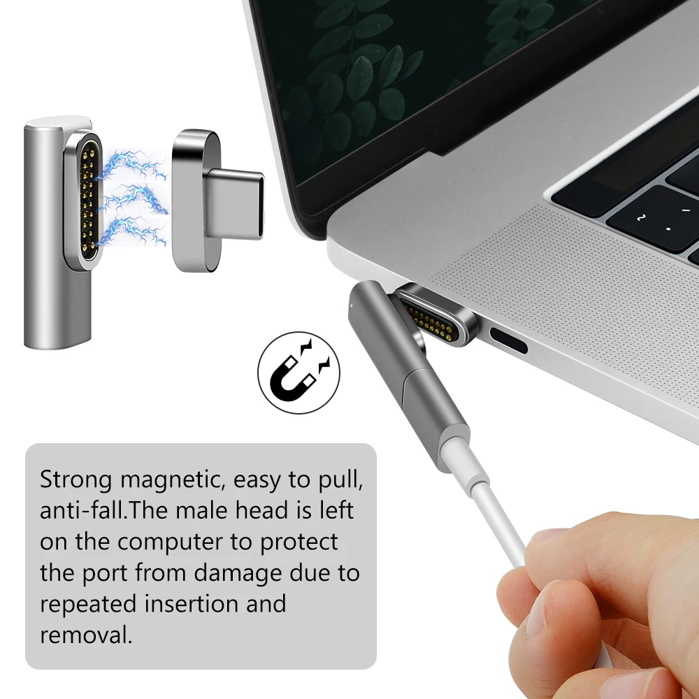 Магнитный адаптер USB C 20 контактный с магнитом на 3 1 поддержка 100 Вт PD данные 10