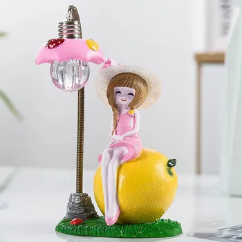 

Creative Cartoon fruit girl Figurines night light ornament miniature garden Accessories Modern Home Decor Girl's Birthday Gifts