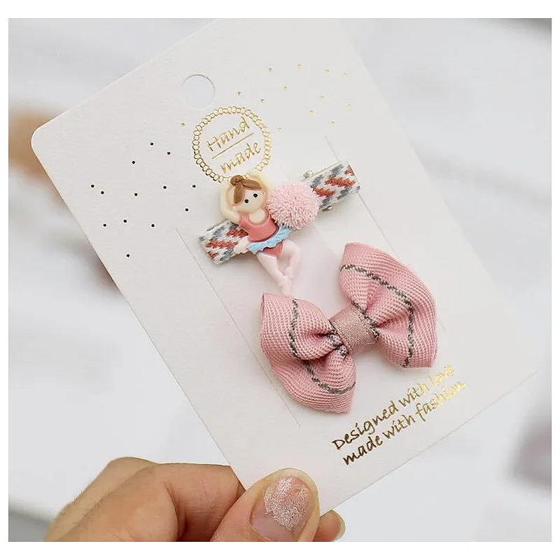 

4/8pcs/Set Baby Girls Hair Clips Fully Cloth Wrapped Kids Hair Stripe Dots Bows Flower Wool Ball Hairpin Barrettes Headdress