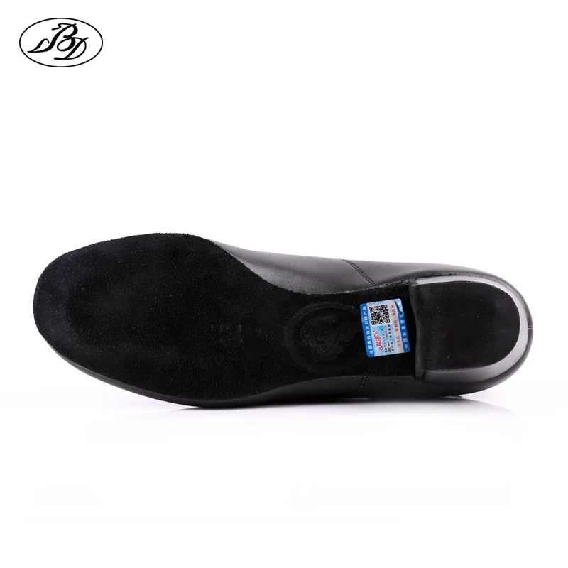BD Child Latin Dance Shoes 802 Black Genuine Split Leather Boy Shoes Low Heel Ballroom Dance Straight Soft Leather  Sole 5