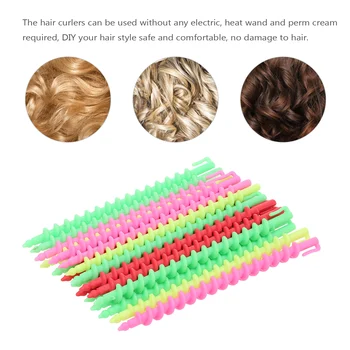 

20Pc Plastic Hair Rollers Long Spiral Hair Perm Rods Hairdressing Curler Rollers DIY Hairdressing Hair Styling Rollers Salon
