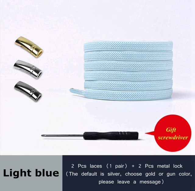 2021 New Magnetic Shoe laces Elastic No tie Shoelaces for Sneakers 24 Color Lazy Shoelace Lock One Size Fits All Kids & Adult Light blue