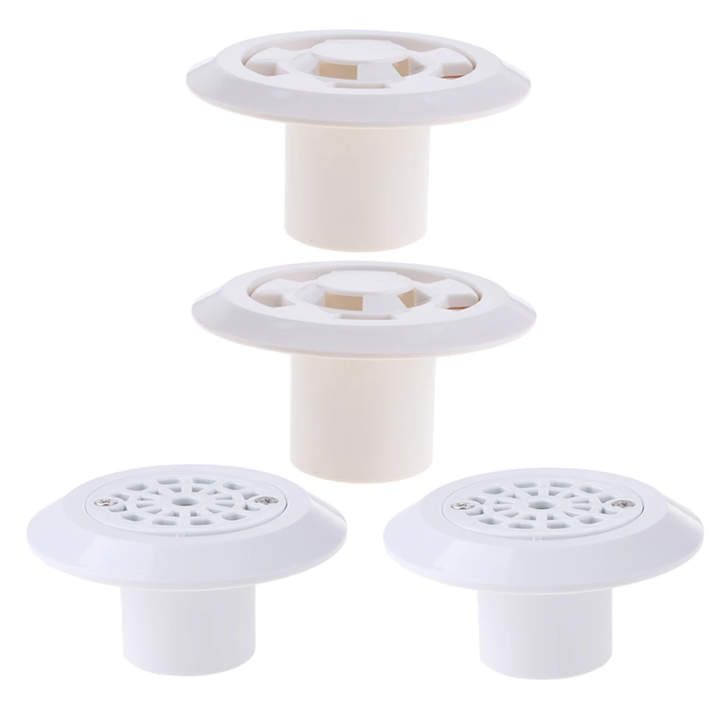 Pack of 4 Above Ground Pool Complete Return Inlet Outlet Jet Fitting with Drainers Swimming Pool Accessories