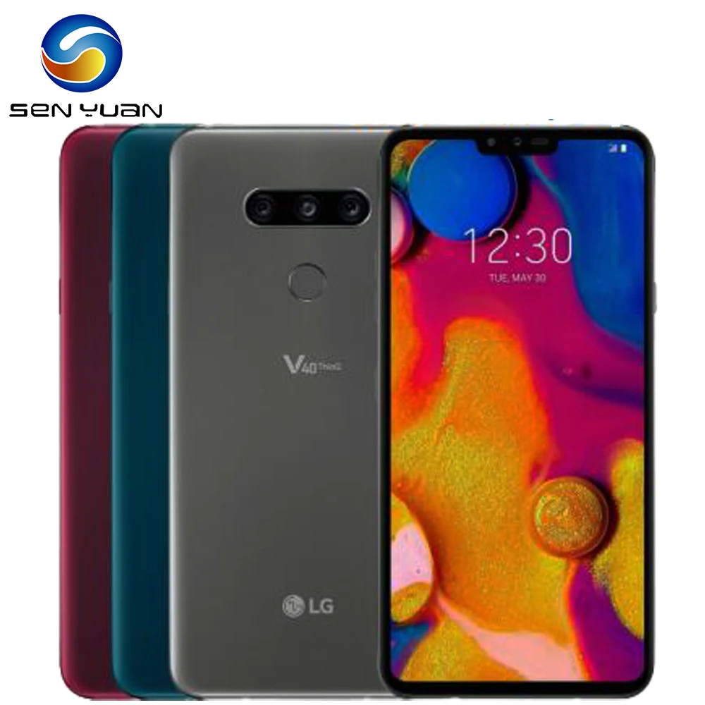 LG-teléfono inteligente V40 ThinQ, móvil Original de 6,4 pulgadas, 6GB RAM, 64GB/128GB ROM, cámara Triple de 16MP, LTE, SIM única, huella dactilar, V40