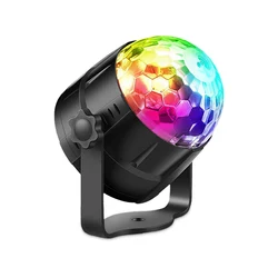 Projecteur LED RGB en forme de boule, lumière Disco, DJ, fête d'anniversaire, voiture, Bar, karaoké, son de noël activé 