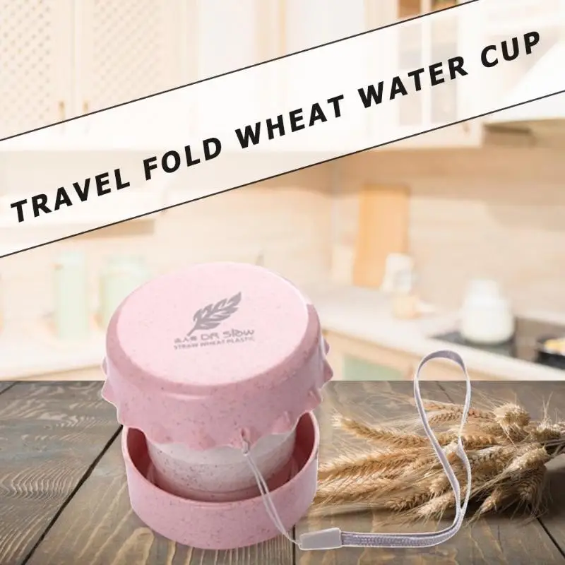 Портативная Пшеничная солома, питьевая Складная чашка для путешествий и кемпинга