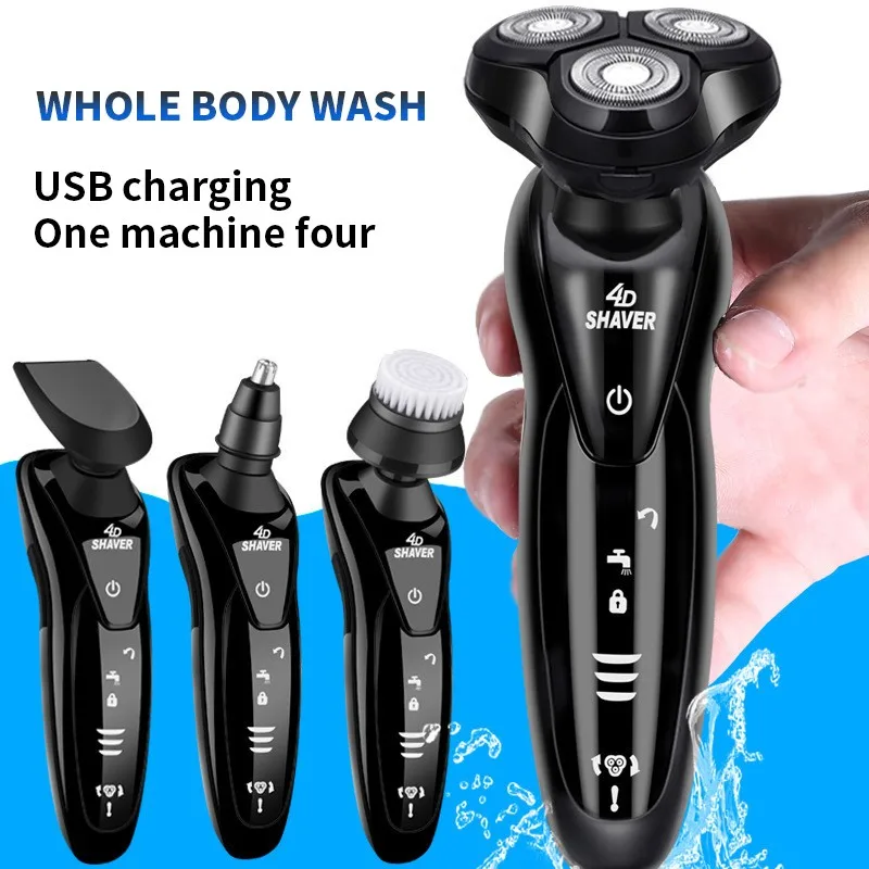 

Men's Electric Shaver USB Charging Multi-Function Razor 4D 3-Head Floating Electric Razor Portable Car Razor Facial Hair Trimmer