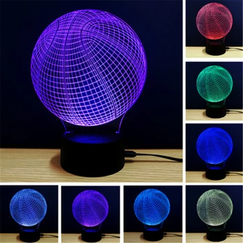 

Cartoons Lamp Luminous 3D Night Lights Soccer Basketball USB Colorful Led Table Lamps Bedroom Home Decor Gifts Luminaria