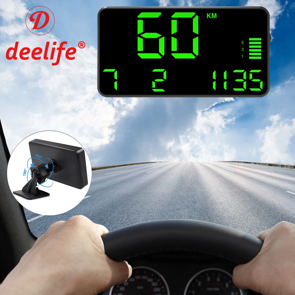 Deelife HUD GPS-прибор для измерения скорости автомобиля цифровой км/ч миль/ч на лобовом