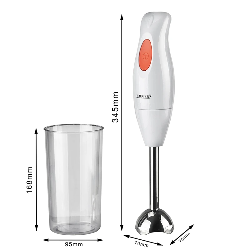 Haeger 300W Colorful Electric Food Blender Juicers Mixer Kitchen Detachable Hand Blender Egg Beater Vegetable Blend with Cup Cup Haeger 300W Colorful Electric Food Blender Juicers Mixer Kitchen Detachable Hand Blender Egg Beater Vegetable Blend with Cup Cup