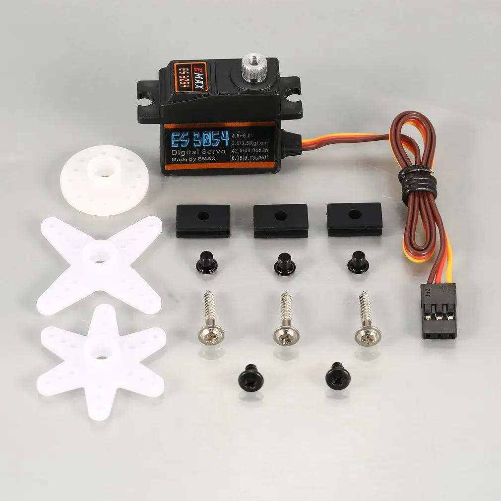 

EMAX Digital Metal Gear Servo ES3054 4.8V-6V 3.5kg 0.15/0.13s/60 Degree for RC FPV Fixed Wing Airplane Copter Accessories