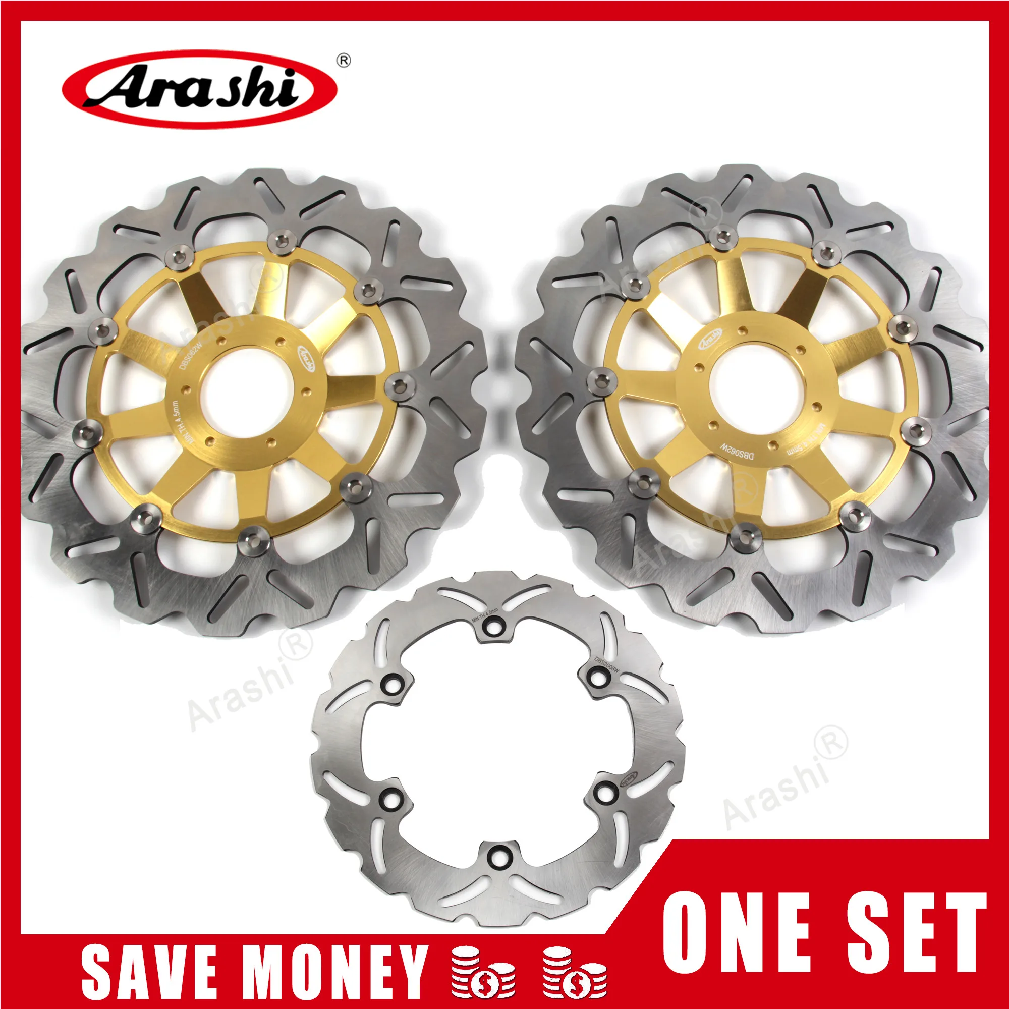 

Arashi 1 Set For HONDA CBR1100XX 1999 - 2007 Front Brake Disk Rear Brake Disc Rotor CBR1100 CBR 1100 XX 2000 2001 2002 2003 2004