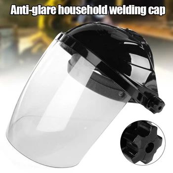 

Protection Cap Transparent Shield Anti-UV Anti-shock Half Face Helmet Household Welding Cap to Protect Eyes and Face UD8