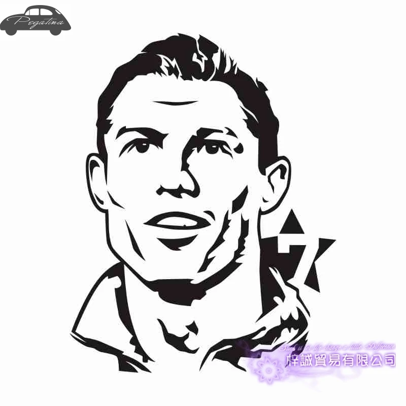 DCTAL Cristiano Ronaldo Football Player Sticker Sports Soccer Car Decal Helmets Kids Room Posters Vinyl Wall Decals
