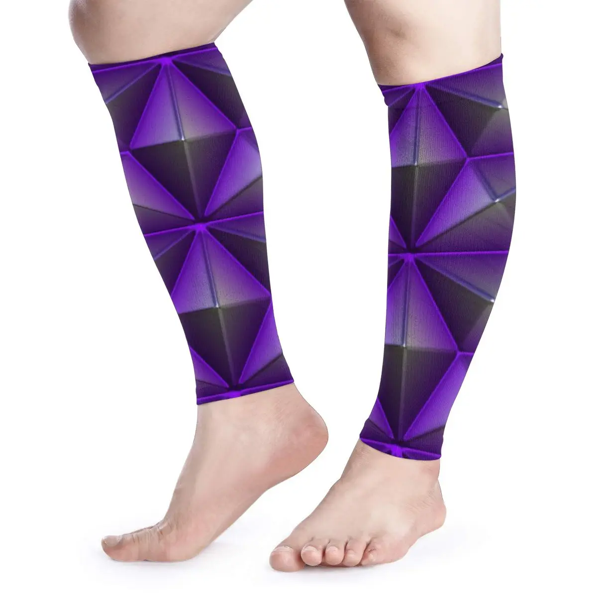 noisydesigns-a-pair-calf-protecctor-sleeves-purple-geometric-print-elastic-shin-guard-protector-leg-warmers-sport-equipment