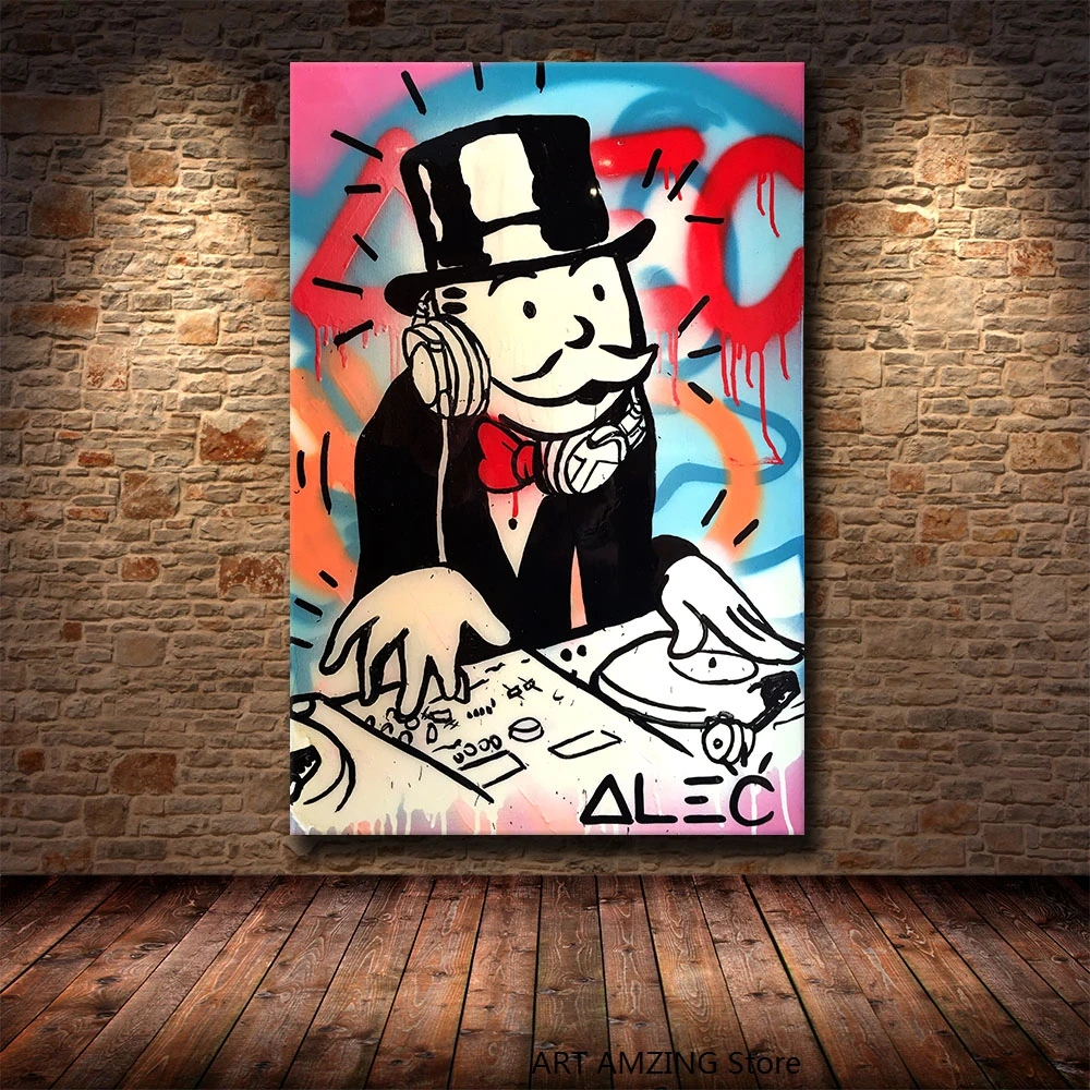 Alec монополярно Ричи скругленные доллары холст живопись плакаты граффити Печать