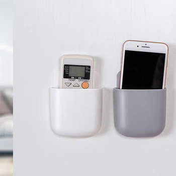 

Wall-mounted Remote Control Storage Box Mobile Phone Storage Rack Holder Case Shelf Stand Container Organizer Home Storage Tools