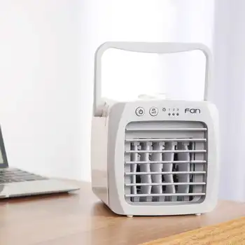 

USB Air Fan Cooler Cooling Mini Portable Air Conditioner Fan Humidifier Mute Silent Personal Space For Office Home Car