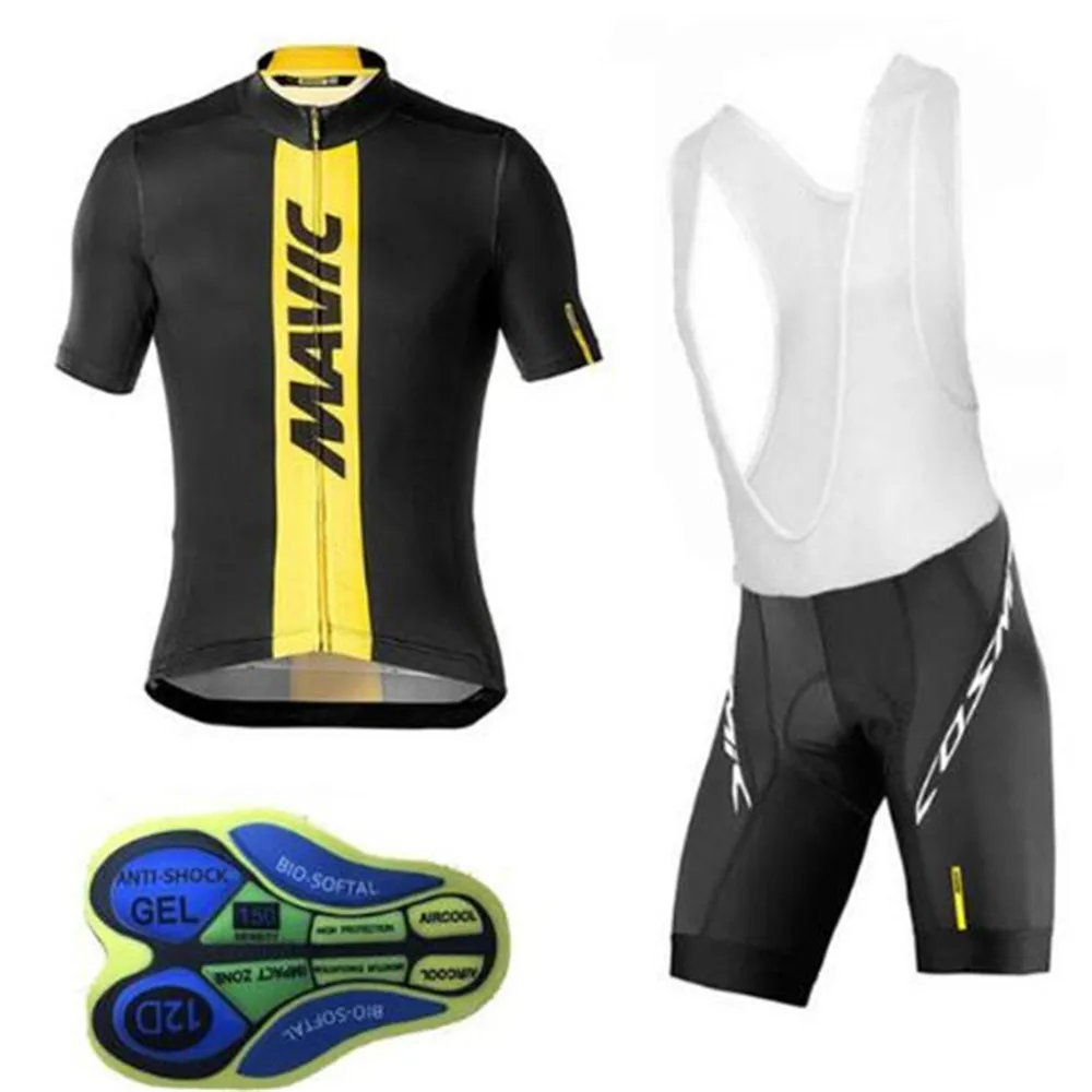 Pro Summer Black MAVIC Cycling Jersey Set MTB Bike Clothing MTB Bicycle Clothes Wear Maillot Ropa Ciclismo Men Cycling Set - Color: Picture Color