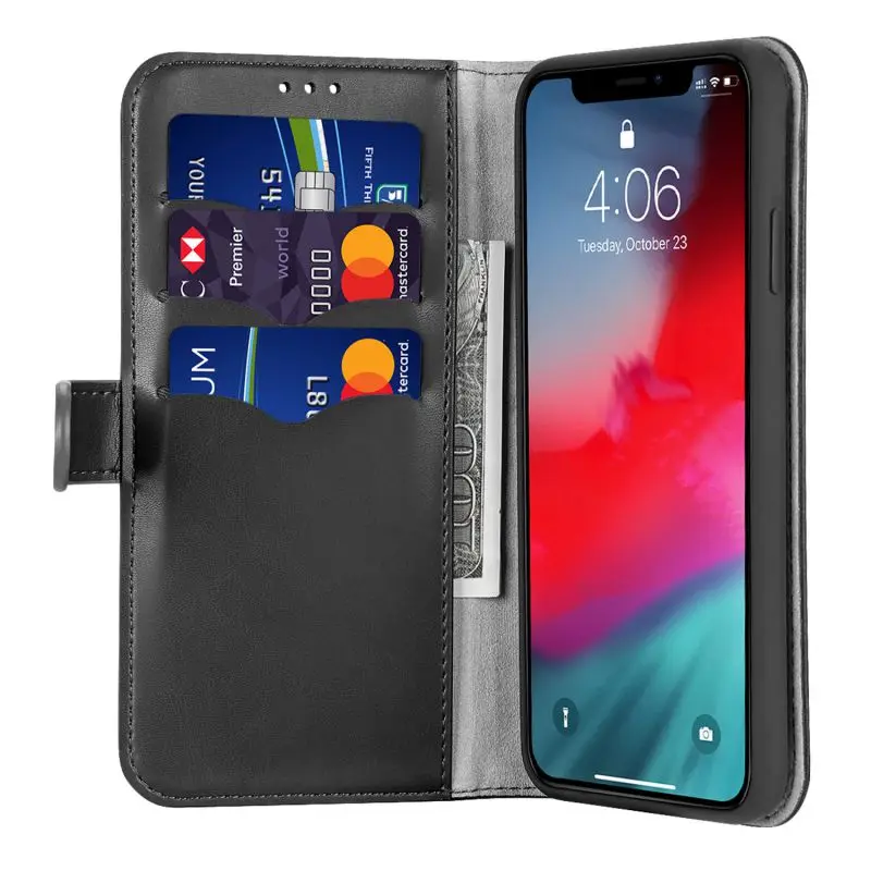 

Magnetic Leather Wallet Flip Phone Case For iPhone 11 Pro Max Full Body Business Back Cover Leather Flip Wall