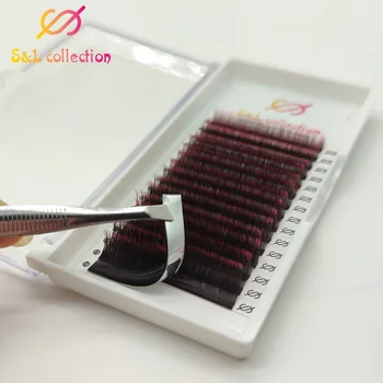 

16Rows Eyelashes Makeup Mink Lashes Ombre Color Purple Red Gradient Color Eyelash Extension Premium Faux Cils Soft Mink