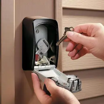 

Wall Mount Key Storage Secret Box Organizer 4 Digit Combination Password Security Code Lock No Key Home Key Safe Box caja fuerte