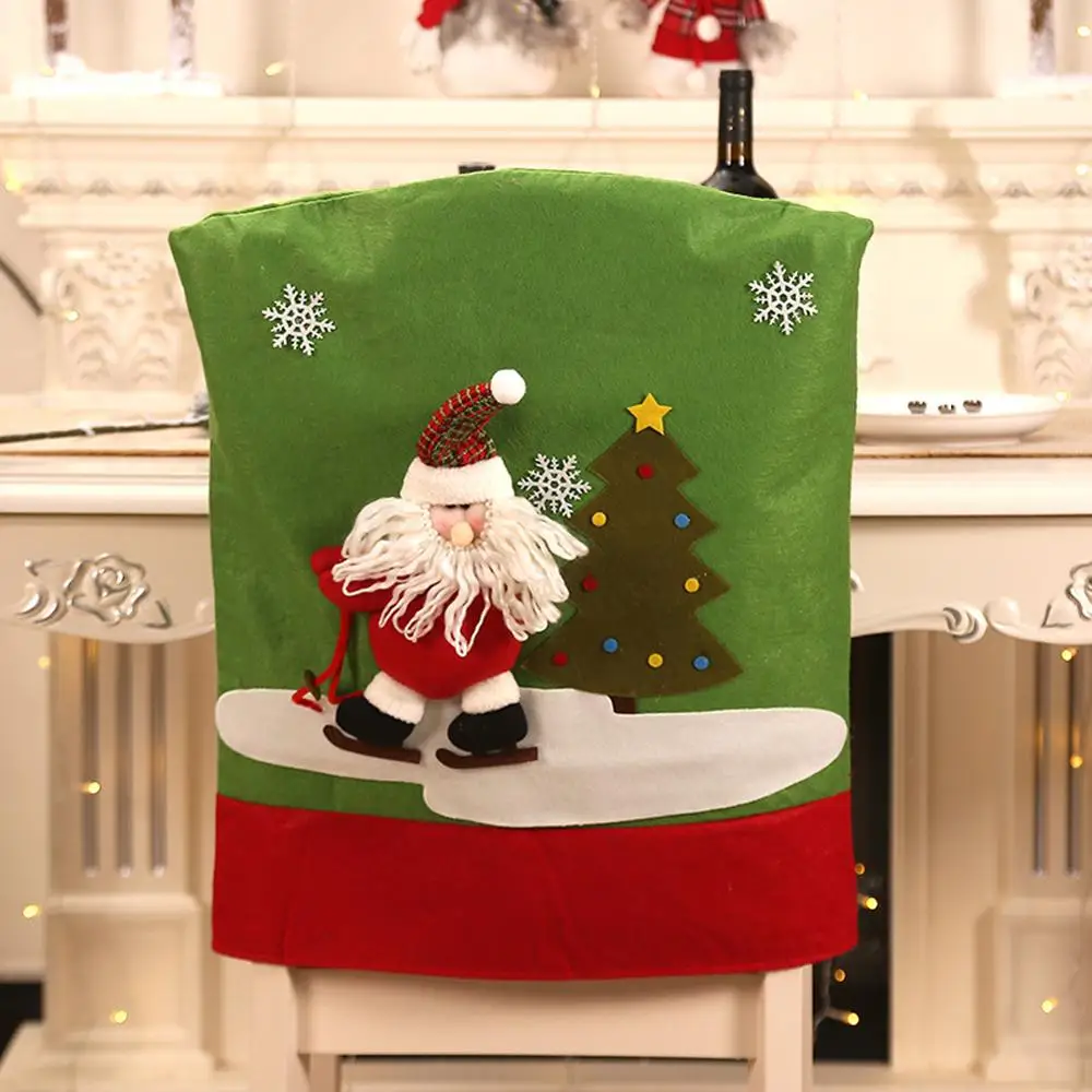 Santa Claus Рождественские чехлы для стульев, чехлы для стульев Санта Клауса, рождественские Чехлы для кухонного стола, вечерние чехлы для стульев, украшения, 1 шт - Цвет: Santa Claus