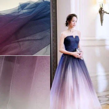 

Multi-color Gradient Mesh Fabric Wedding Dress Bubble Skirt Wedding Decoration Fabric RS2561