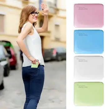 

Portable Face Masks Storage Box Moisture-Proof Cover Holder Mask Storage Seal Box Stationery Case Dustproof For Home Office