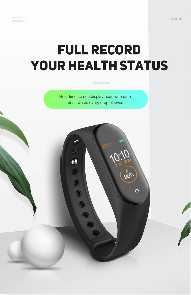 Smart Sport Band Heart rate check sleep monitoring Ture wireless Smart Bluetooth waterproof running Band For Android apple