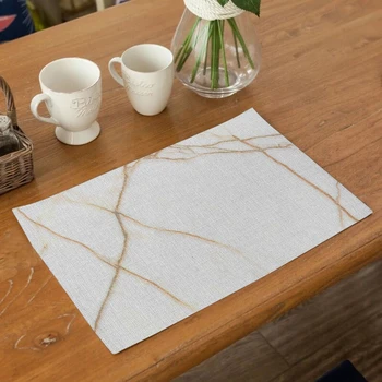 

2019 New European Simple style Table Placemats Waterproof Table Mats Heat Insulation Marble Stripe Design Table Mats for Dinner