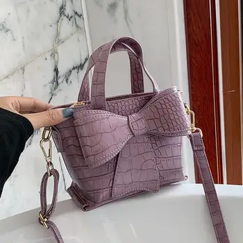 

Stone Pattern Small Hand Tote Crossbody bags For Women 2020 Fashion Ladies Luxury Designer Bow Shoulder Messenger Handbags Canta