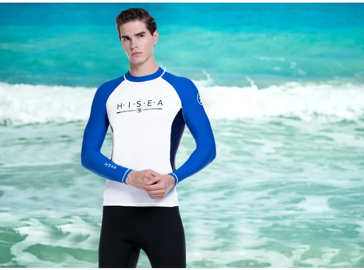 Hisea мужские топы для дайвинга с длинными рукавами 0,5 мм, Сноркелинг, Рашгард, костюм для подводного плавания и серфинга, УФ-защита, рубашка для плавания, дайвинг, купальный костюм для серфинга